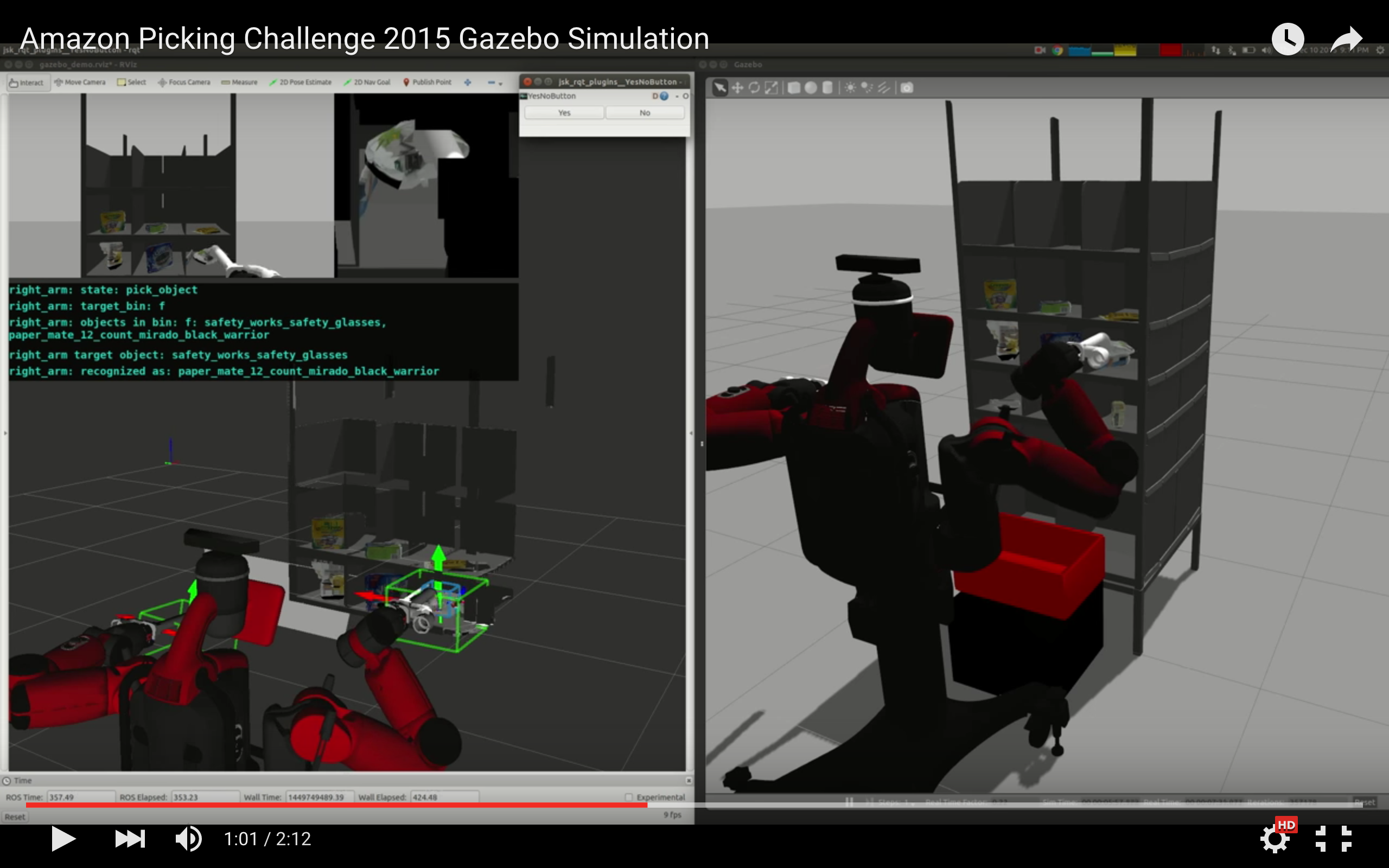 Amazon Picking Challenge 2015 Gazebo Simulation